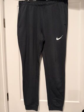 Nike Black Jogger Pants with White Swoosh